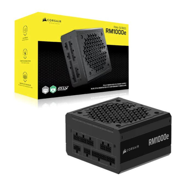 CORSAIR RMe Series RM1000e (2025) Fully Modular Cybernetics 80+ Gold - 1000W - ATX 3.1 PCIe 5.1 ATX Power Supply - CP-9020297-UK