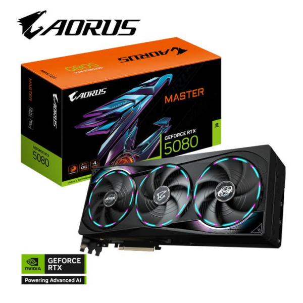 Gigabyte AORUS GeForce RTX 5080 MASTER 16G GDDR7 Graphics Card - GV-N5080AORUS M-16GD