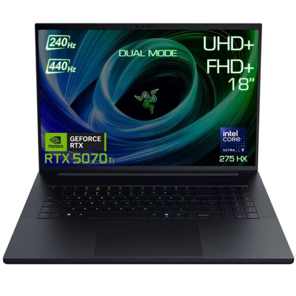 Razer Blade 18 - 18'' Dual UHD+ 240Hz / FHD+ 440Hz, Intel Ultra 9 275HX, 32GB, RTX 5070 Ti, 1TB SSD - RZ09-05297WR3-R3W1 - Gaming Laptop
