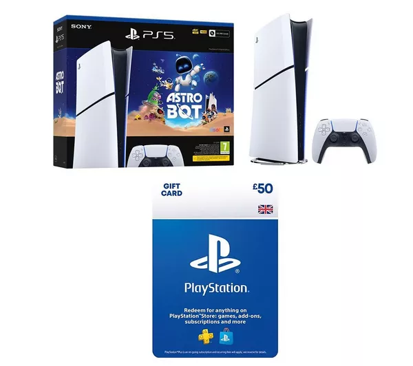 SONY PlayStation 5 Astro Bot Digital Edition (Model Group - Slim) & £50 Gift Card Bundle